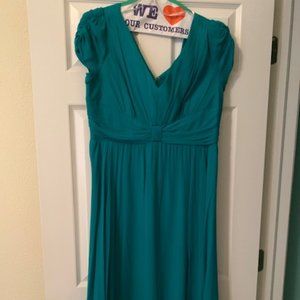 Teal green chiffon cocktail dress